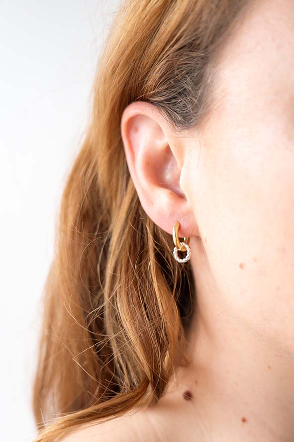 Gold & Silver Baby Double Hoop Earrings