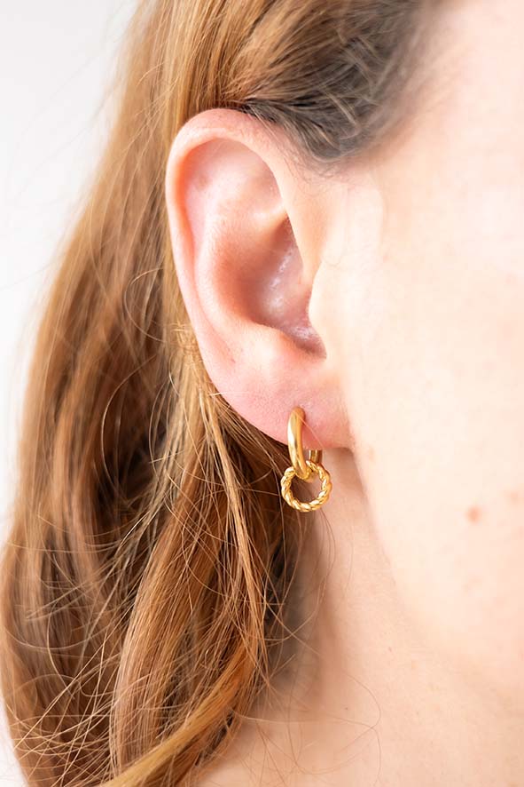 Gold Baby Double Hoop Earrings