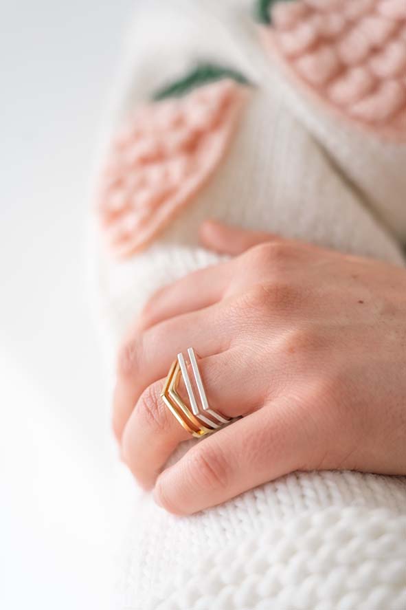 Silver Parallel Ring
