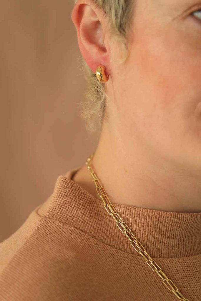 Gold Baby Hoop Studs