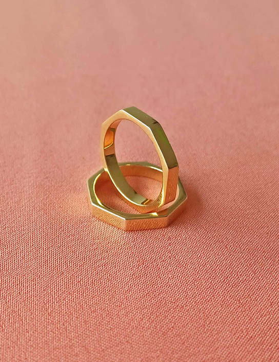 Gold Hex Ring