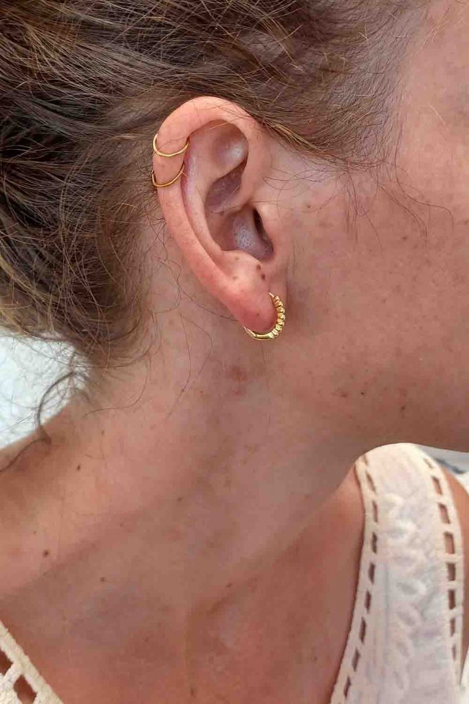 Gold Scalloped Hoops