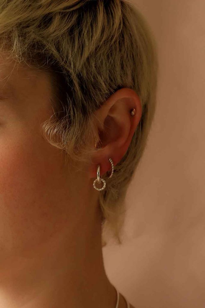 Silver Scalloped Hoops