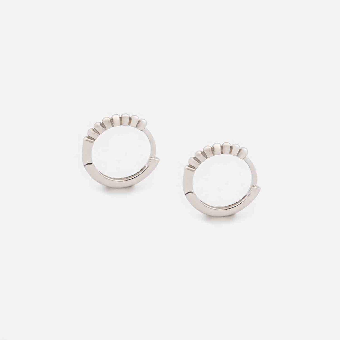 Silver Scalloped Hoops