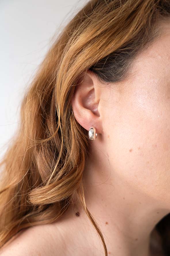 Silver Baby Hoop Studs