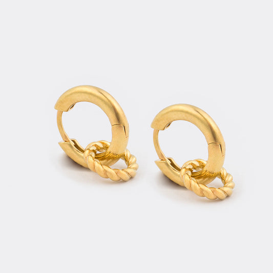 Gold Baby Double Hoop Earrings