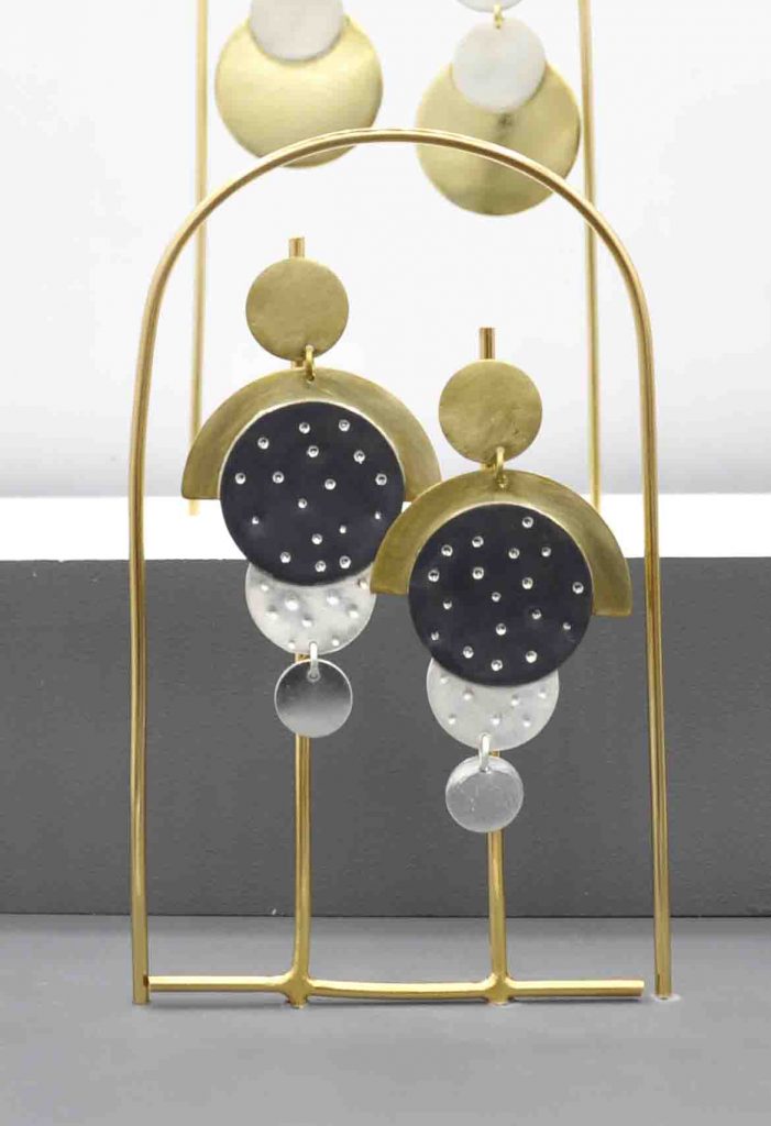 Gold & Charcoal Art Deco Discs