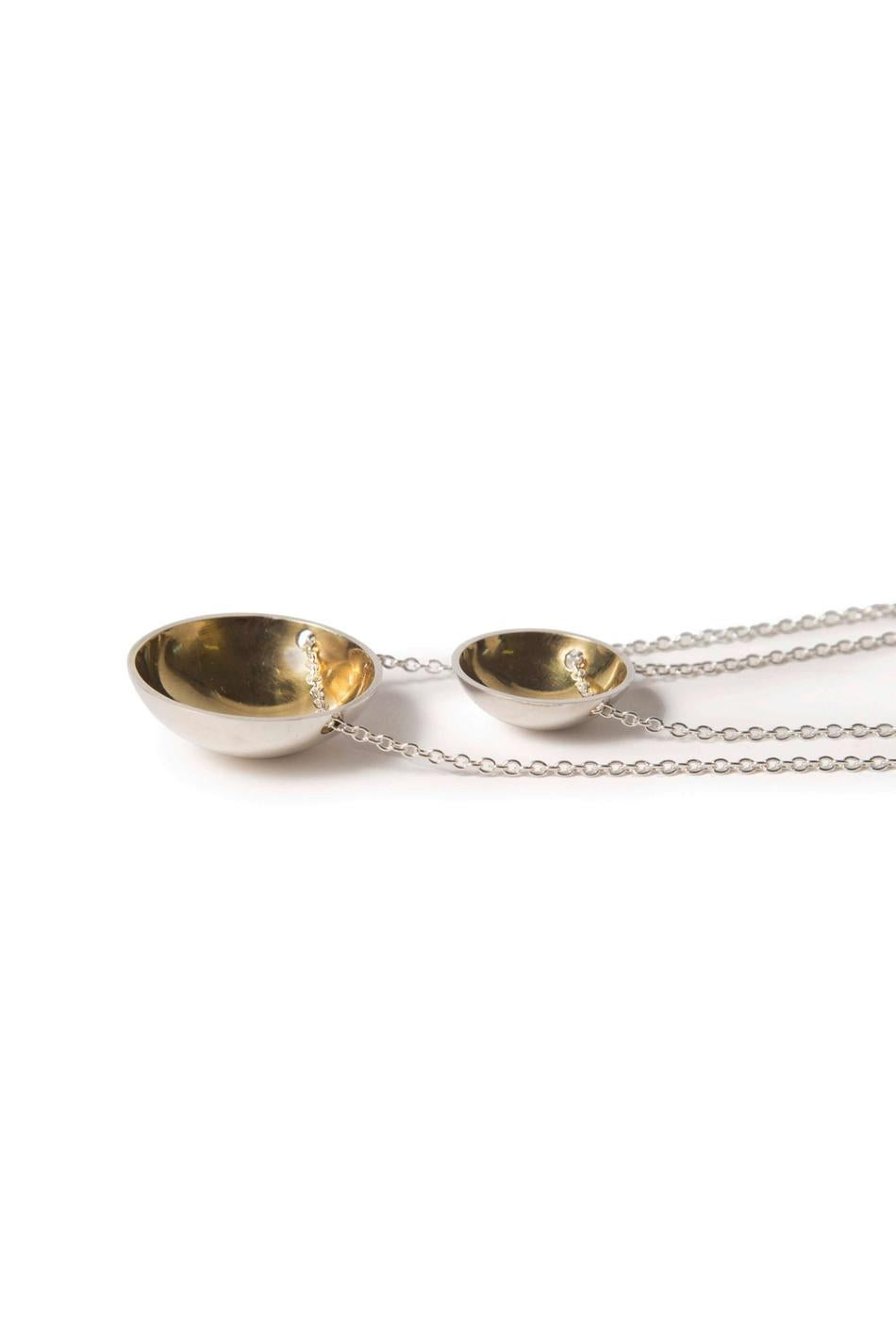 Silver & Gold Domed Necklace