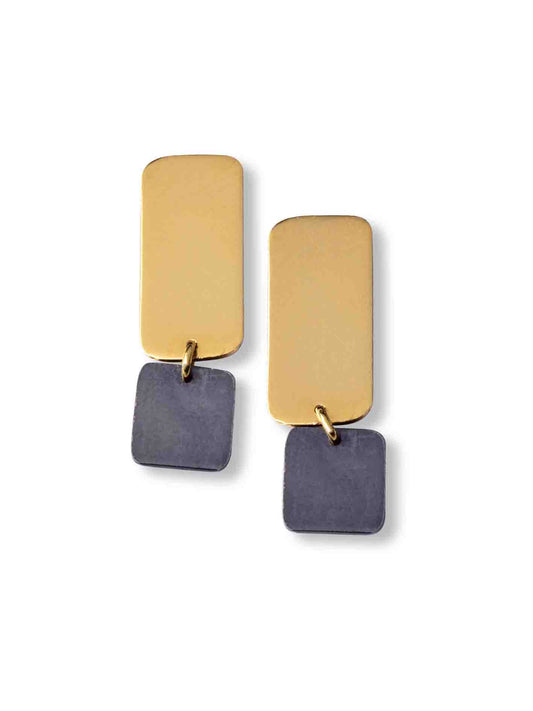 Jane Gold & Charcoal Earrings
