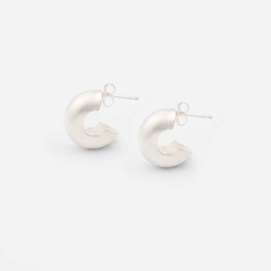 Silver Baby Hoop Studs