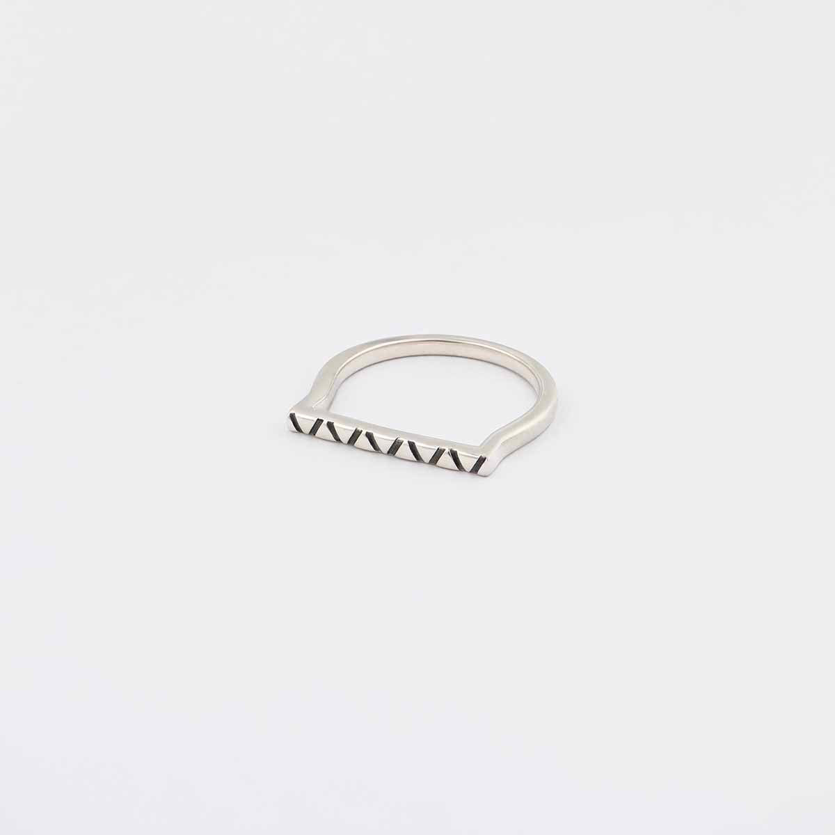 Silver & Charcoal V Ring