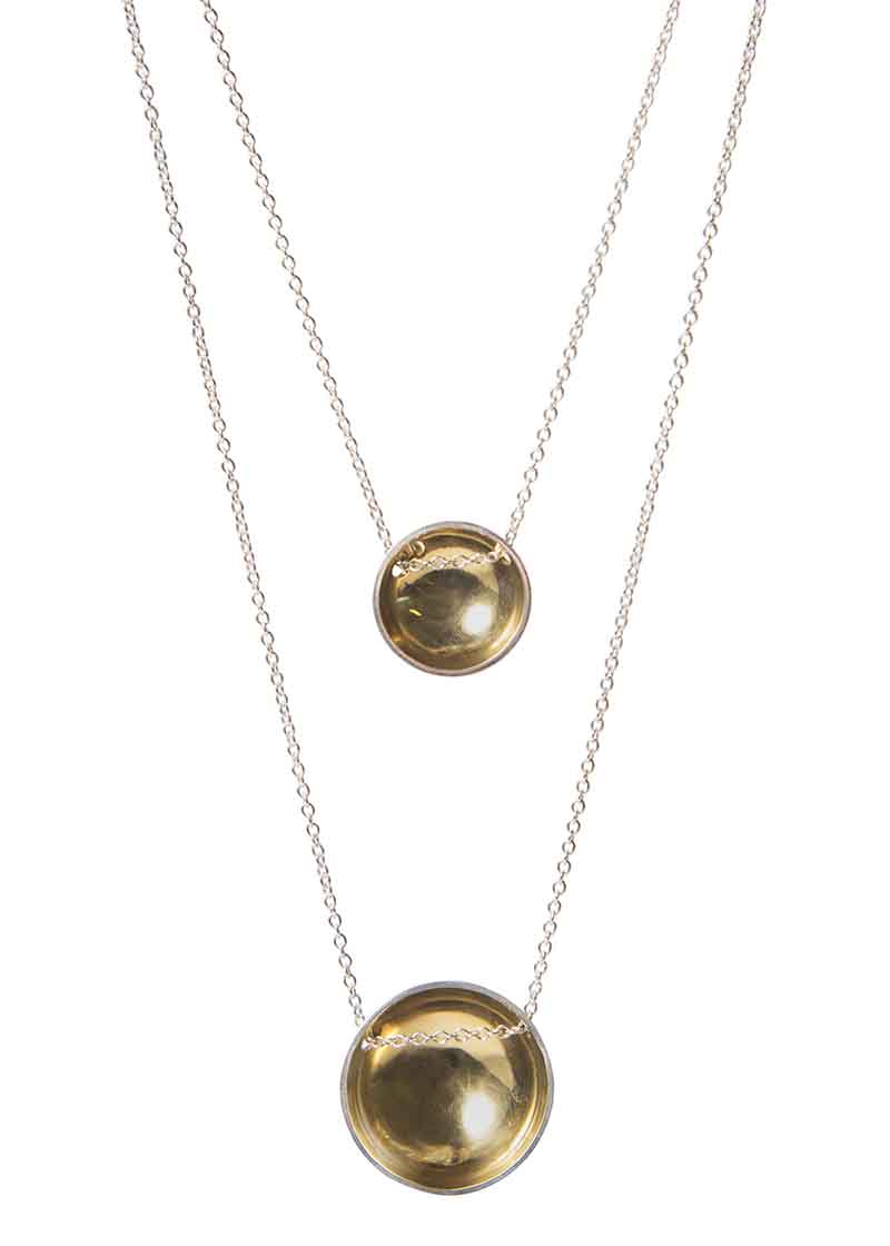 Silver & Gold Domed Necklace