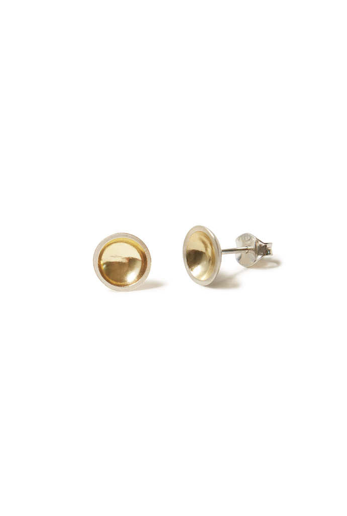 Silver & Gold Domed Earrings