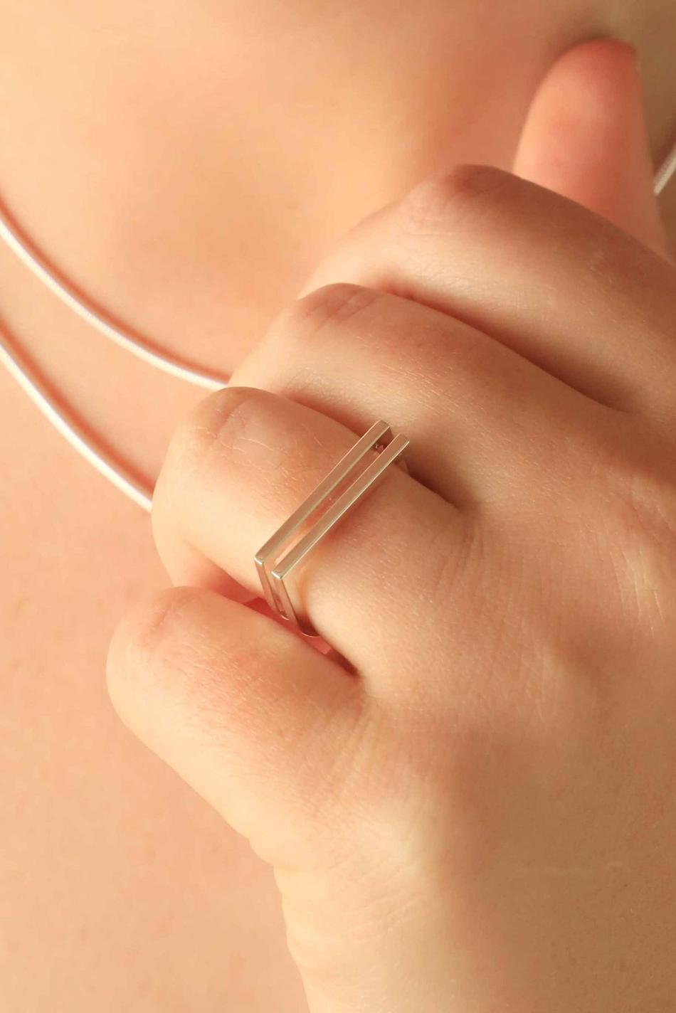 Silver Parallel Ring