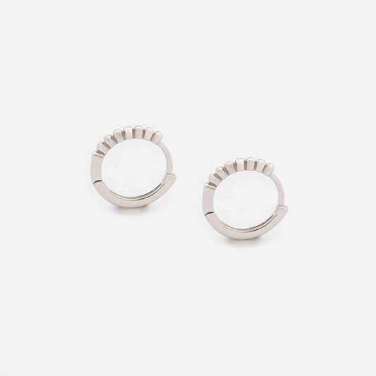 Silver Scalloped Hoops