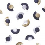 Charcoal & Silver Disc & Dot Earring