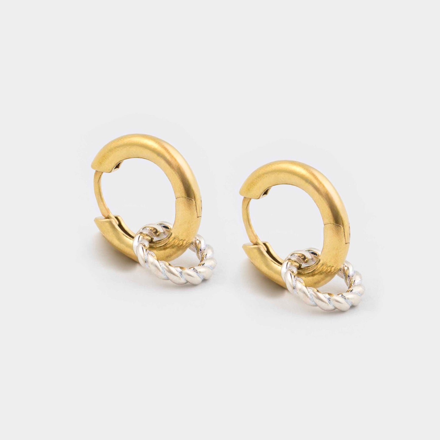 Gold & Silver Baby Double Hoop Earrings