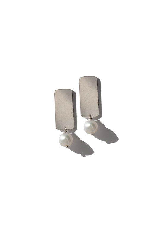 Silver & White Pearl Jane Earrings