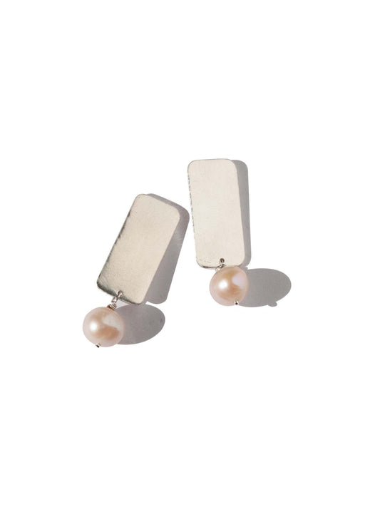 Silver & Pink Pearl Jane Earrings