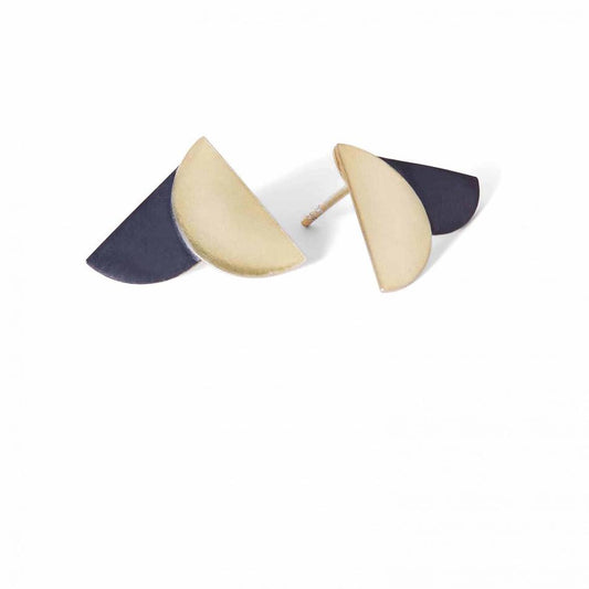 Gold & Charcoal Dancing Disc Earring
