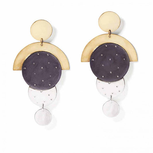 Gold & Charcoal Art Deco Discs