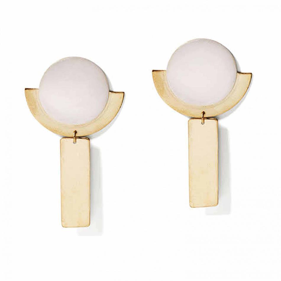 Silver & Gold Round Deco Dangles