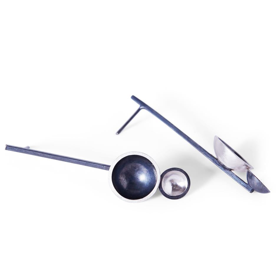 Charcoal & Silver Double Dome Drop